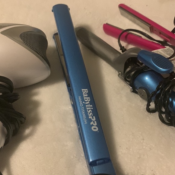 Hair bundle chi small flat iron babliss PRO curl iron same along with revlon h - Picture 2 of 4